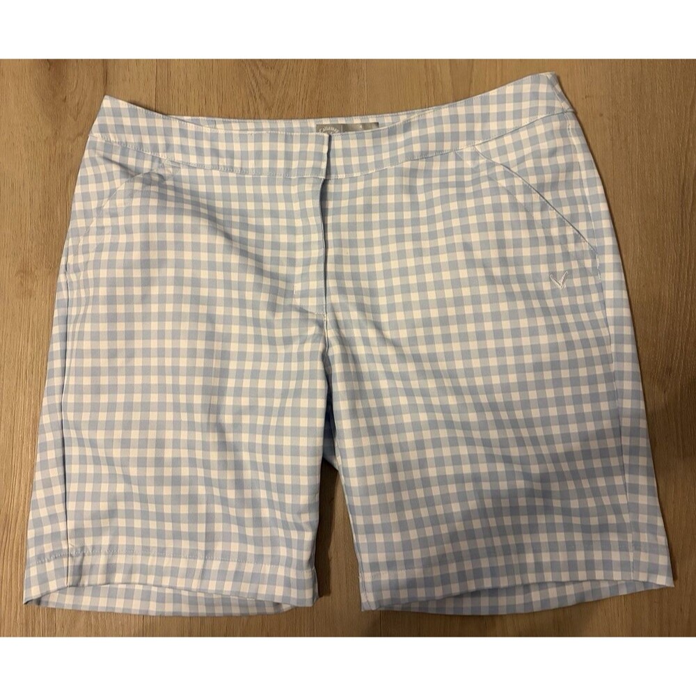 Callaway Golf Women’s Opti-Dri Shorts Blue Checkered Size 4